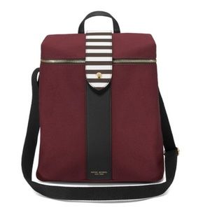NWT Henri Bendel Burgundy Canvas Backpack